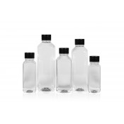 100% Recycled Juice Square R-PET bottles