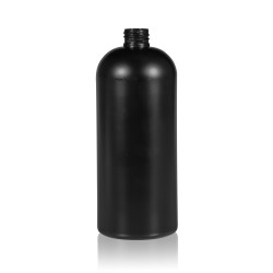 1000 ml bottle Basic Round HDPE black 28.410