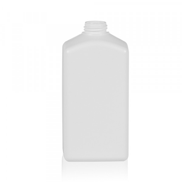 500 ml bottle Standard Square rilled HDPE white 28.410